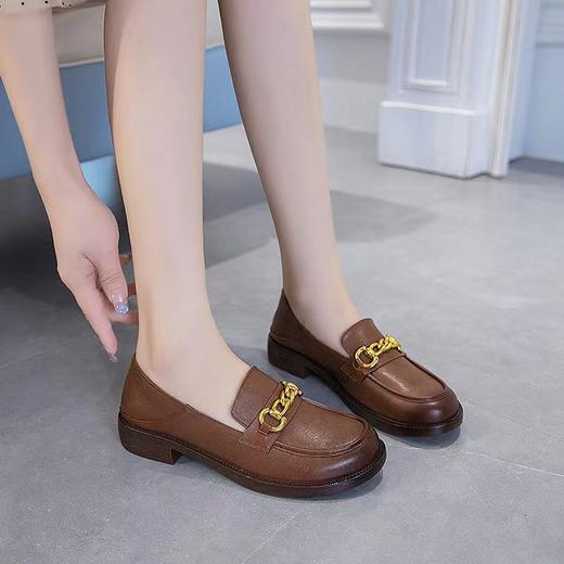 【复古英伦风乐福鞋】女款休闲牛皮鞋 圆头通勤单鞋 商品图3