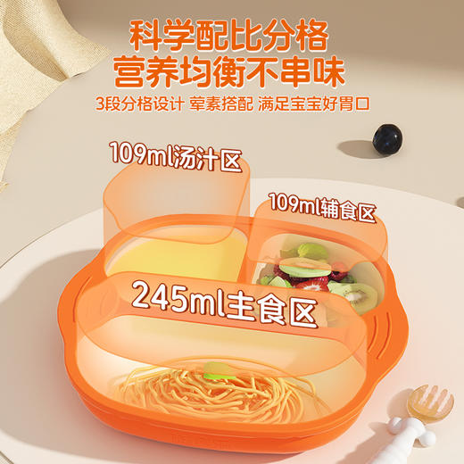 猫贝乐宝宝餐盘婴儿液态硅胶吸盘式儿童餐具自主进食分格婴幼儿辅食餐盘 商品图2