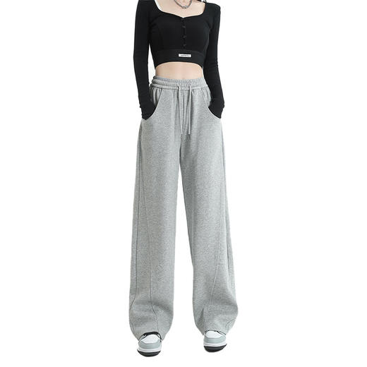 「三色可选！韩版香蕉裤」女春秋新款宽松垂感高腰抽绳显瘦韩哈伦运动休闲下装 商品图4