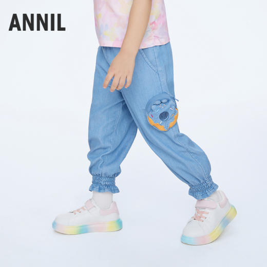 女童抗菌防晒冰牛仔单裤裤子新款安奈儿童装实体店同款XG416550 商品图1
