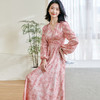 剩S/M/XL/XXL 米思阳2026春季新款法式气质收腰连衣裙v领晕染粉色大摆裙子0264 商品缩略图1