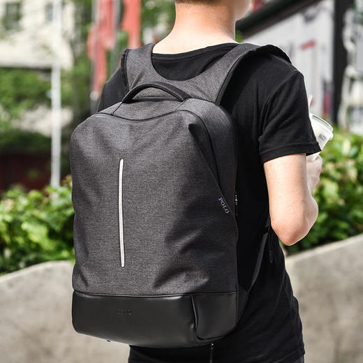 POLO 男士双肩包时尚潮流防溅水尼龙背包大容量电脑包学生高中书包 商品图4