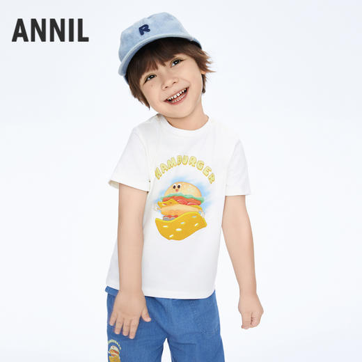 男童亲肤弹力圆领短袖针织衫新款安奈儿童装实体店同款XB411598 商品图1