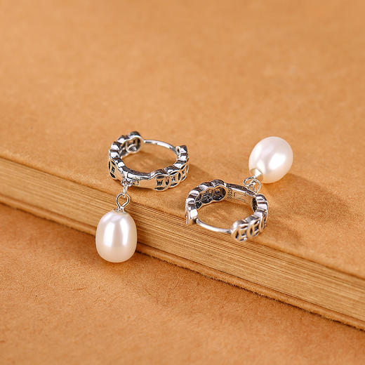 【雾锁千金】S925银淡水珍珠复古钱币耳饰【CW-EJ00329】 商品图2