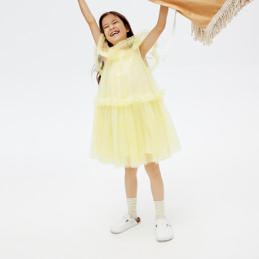 女童连衣裙新款夏仙女风网纱甜美披肩轻薄公主裙子安奈儿童装EG423039 商品图3