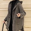 雀说 外套女早春格子宽松连帽显瘦毛呢大衣4ZF-022605 商品缩略图1