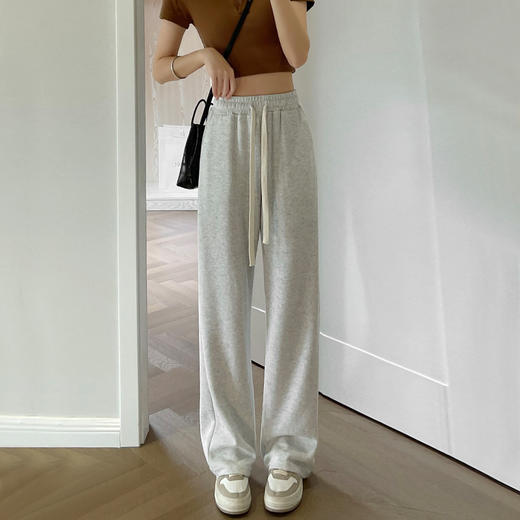 「四色可选！显瘦显高」阔腿裤女春秋季女裤直筒休闲裤高腰宽松卫裤运动裤女下装 商品图0