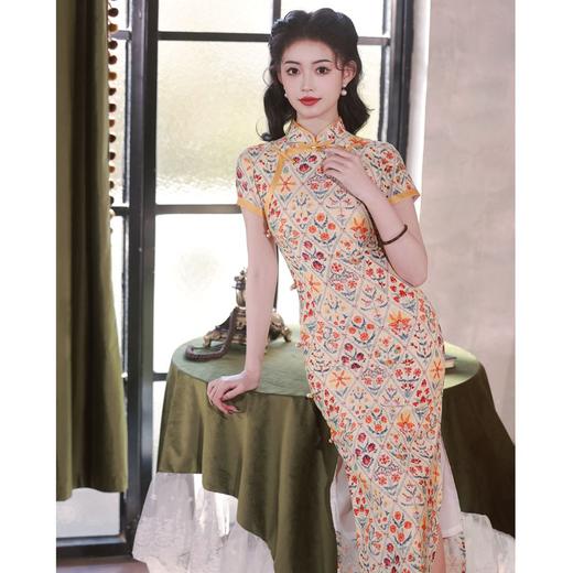 民国复古少女中国风旗袍，春夏季新款改良棉麻旗袍连衣裙BJS-6006 商品图0