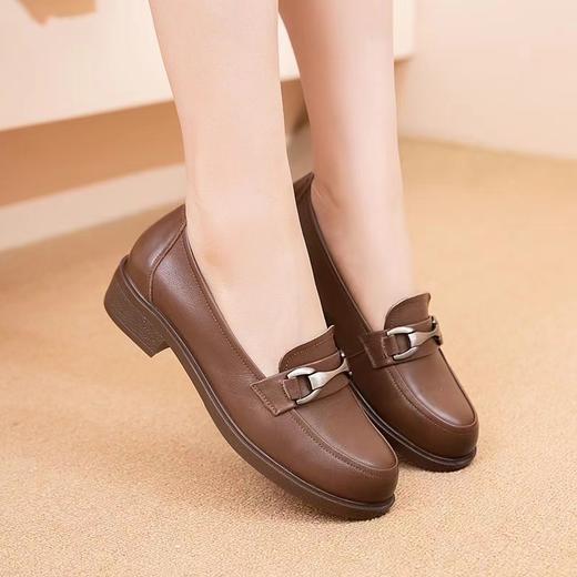 【实付满399送保温杯】【防滑平底女单鞋】头层牛皮四季超软底浅口名族风孕妇鞋豆豆鞋妈妈鞋 商品图2