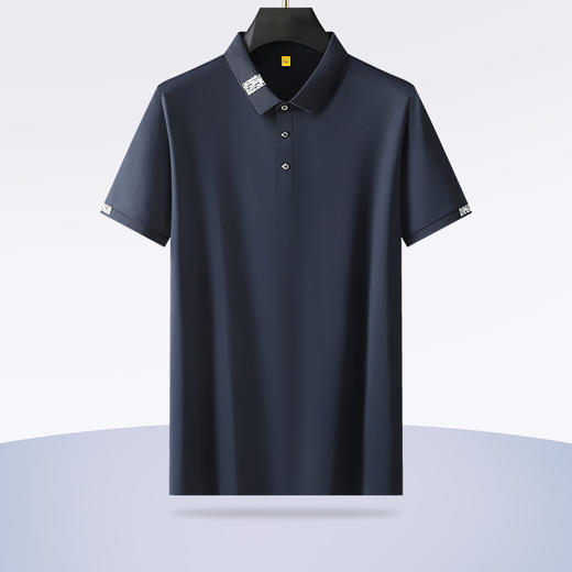 【Q】【桑蚕丝】【新款DG】大依优型大码短袖Polo衫冰丝高弹桑蚕丝翻领加肥加大男士大号弹力透气舒适半袖夏装 商品图1