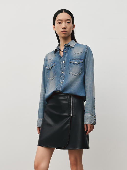 经典版型升级 天丝面料透气 万能牛仔衬衫FJ5080243 商品图9