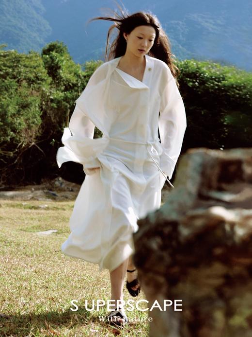 【5折不退换 买六免一】早春慵懒感不规则斜门襟设计感长款搭片连衣裙 商品图0