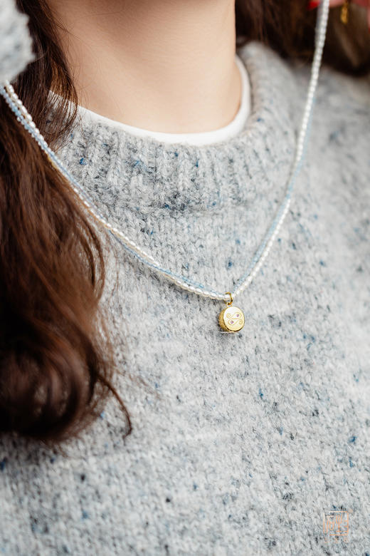 天然海蓝宝巴洛克米珠星座香氛款项链 商品图1