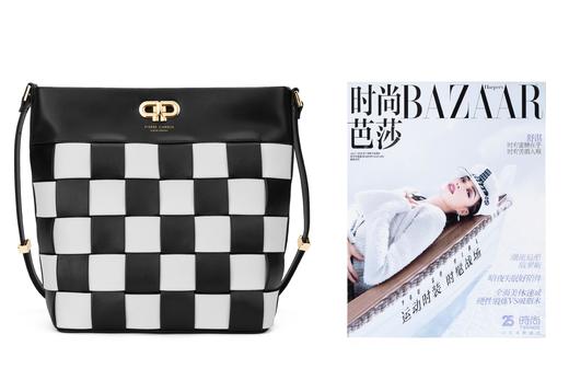 PIERRE CARDIN‘棋盘格系列’ 真皮格纹单肩包女 商品图7