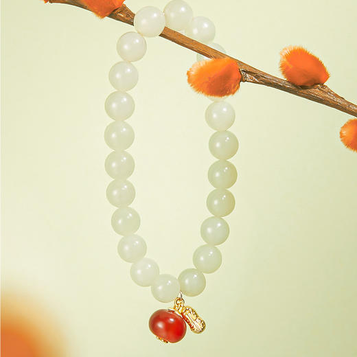 Fanci范琦×宫主 好事发生系列 【好柿发生手链】和田玉手串 生日礼物送妈妈送女友 下单即赠（宫主精美礼盒）+顺丰空运+运费险 商品图3
