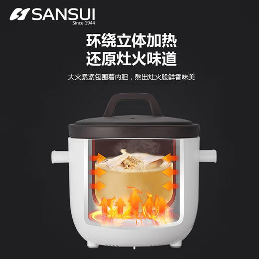 山水（SANSUI）电炖锅电炖盅1.5L迷你小型紫砂预约电砂锅SDZ-11S 商品图3