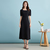 EITIE爱特爱气质方领蝴蝶结镂空收腰显瘦长裙连衣裙夏季新款B2407346 商品缩略图1