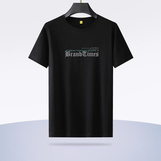 【轻奢液氨棉】【新款DG】大依优型大码短袖T恤圆领胸前印花加肥加大男士大号弹力透气舒适半袖夏装 商品图1