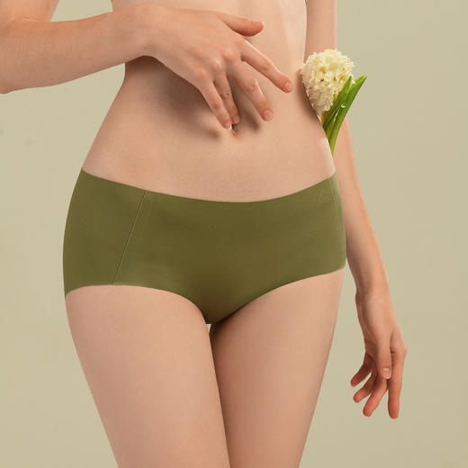 【E】素肌良品【果冻条同款】纯棉裆无痕- 中腰一片式无感女士内裤【三条装】N156 商品图1