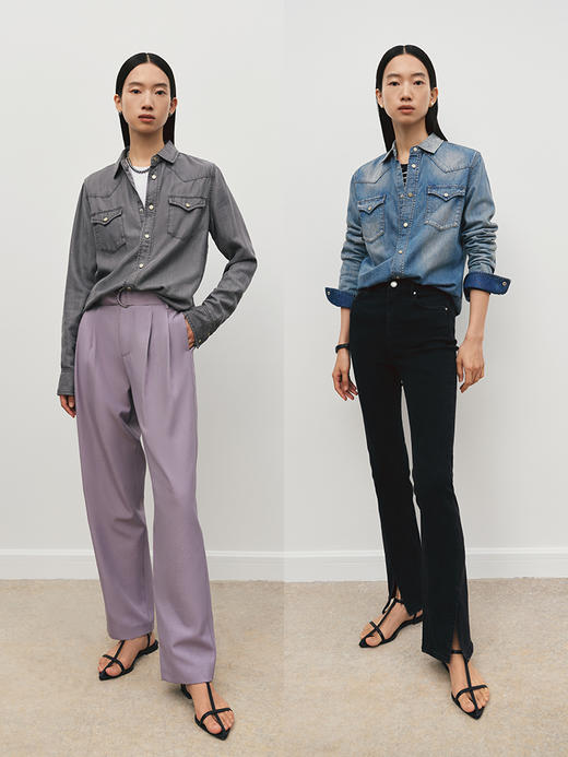 经典版型升级 天丝面料透气 万能牛仔衬衫FJ5080243 商品图13