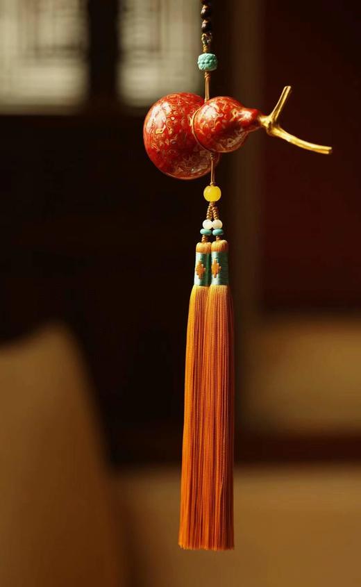 大漆红金【福禄】车挂 商品图3