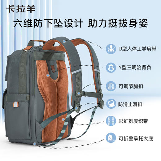 【云朵书包2.0PLUS版】卡拉羊中学生六维防下坠26L云朵书包 万物生 CX5000L 商品图3