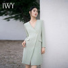 IWY/绿色高级连衣裙职业装名媛女播音主持人艺考播音学生面试演讲裙子Q13303 商品缩略图4