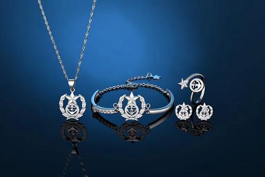 【爱意永恒系列】新款925银套装项链耳钉戒指手镯ss 商品图1