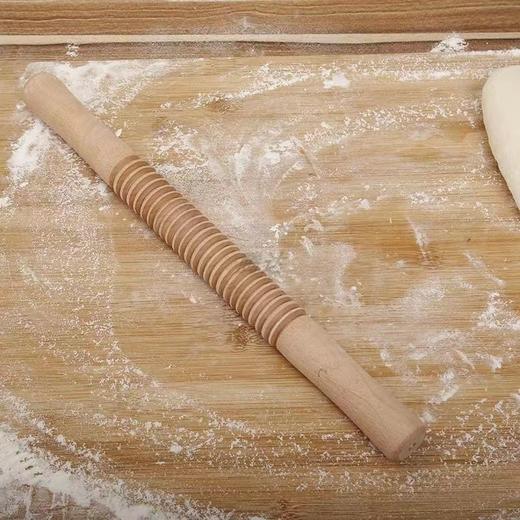 花擀面杖螺纹花纹带齿实木专用不粘螺旋花纹 商品图6