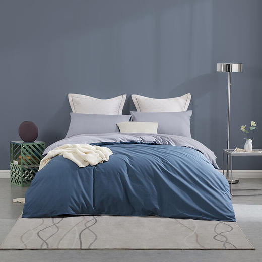 罗莱（LUOLAI）四件套纯棉床单被罩枕套全棉床上WD单双人简约诺曼风沐幽兰 诺曼 200*230cm 商品图2