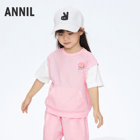 女童冰感抗菌短袖T恤超大袋鼠兜新款安奈儿童装实体店同款XG411651