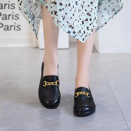 【复古英伦风乐福鞋】女款休闲牛皮鞋 圆头通勤单鞋 商品图1