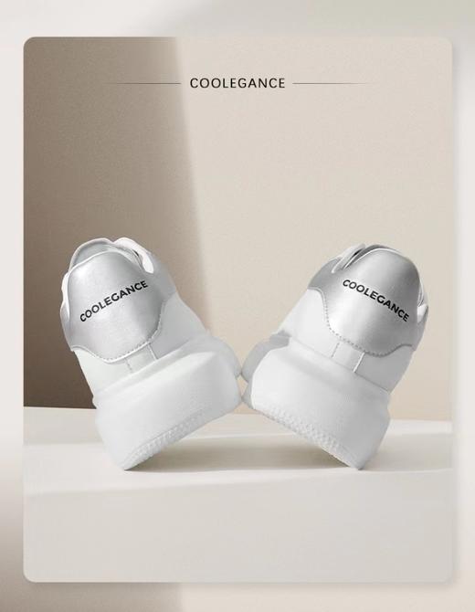 BELLE百丽2024春季新款时尚休闲透气厚底增高运动小白鞋板鞋 商品图1