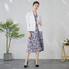 EITIE爱特爱时尚法式紫色印花收腰a字V领无袖连衣裙春季新款A2407315 商品缩略图1