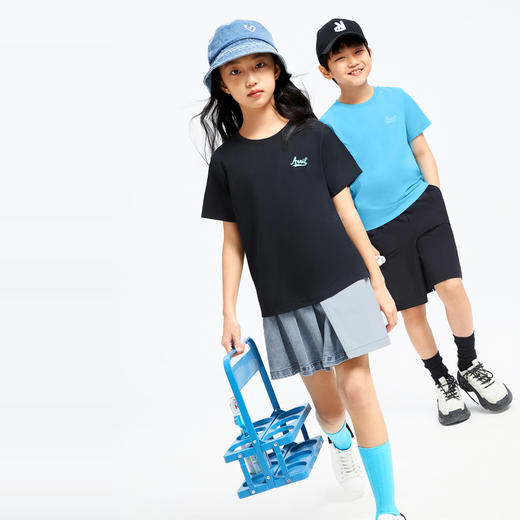 男女童轻薄柔软圆领亲子短袖T恤夏季新款安奈儿童装童装小程序专享EM421145 商品图5