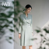 IWY/清新绿色西装连衣裙长袖名媛高级设计感医美服装高端演讲比赛服装Q13334 商品缩略图2