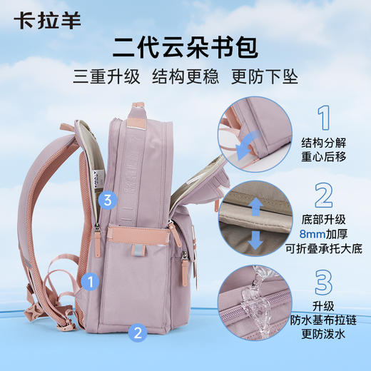 【云朵书包2.0PLUS版】卡拉羊中学生六维防下坠24L/26L云朵书包  万物生 CX5000/L（TX） 商品图3