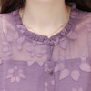 QYM-6605收腰系带紫色连衣裙女2024年新款春季提花裙中长款A字裙 商品缩略图3