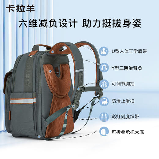 【云朵书包2.0PLUS版】卡拉羊六维防下坠小学生3-6年级20L云朵书包   万物生 CX2678 商品图2