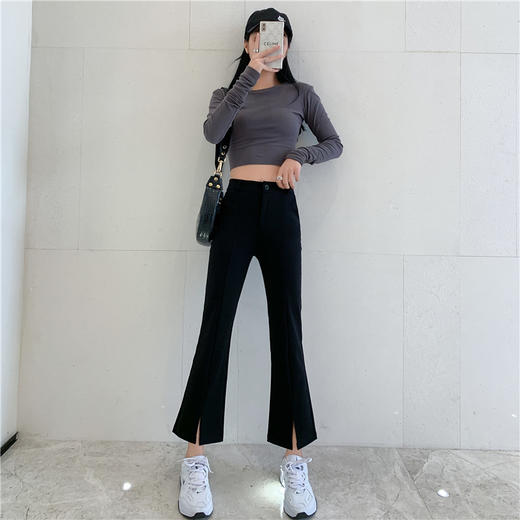 骆柒柒显瘦开叉裤，时尚微喇，西装面料，柔软亲肤，轻松显高显瘦~【G】 商品图1