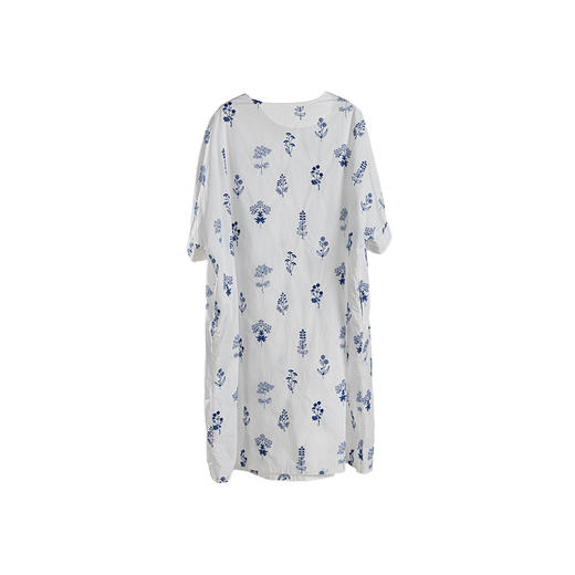 绽放178朵/2024新款亚麻连衣裙棉麻宽松茧型中长款日系裙旅行叠穿 商品图4