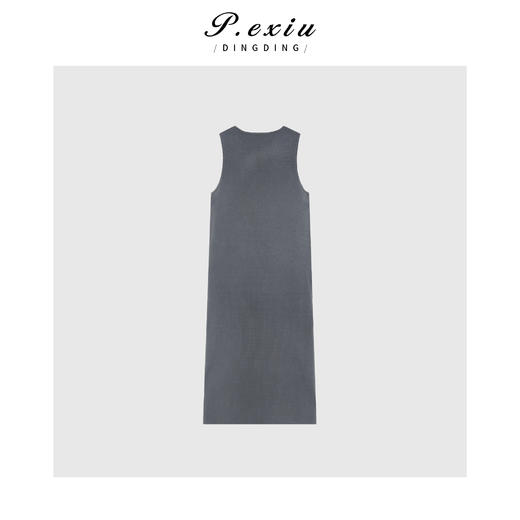 03-4潘依绣丁丁宠粉PanYiXiu/潘依绣极简风气质温柔U领无袖背心连衣裙 ZZ0505 商品图2
