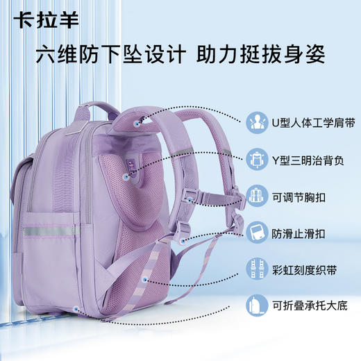 【云朵书包2.0PLUS版】卡拉羊六维防下坠小学生1-4年级18L云朵书包  星河 CX2206 商品图3