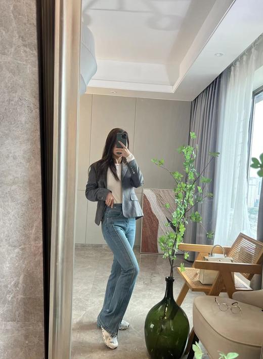 两粒扣高弹微喇超模裤 商品图1