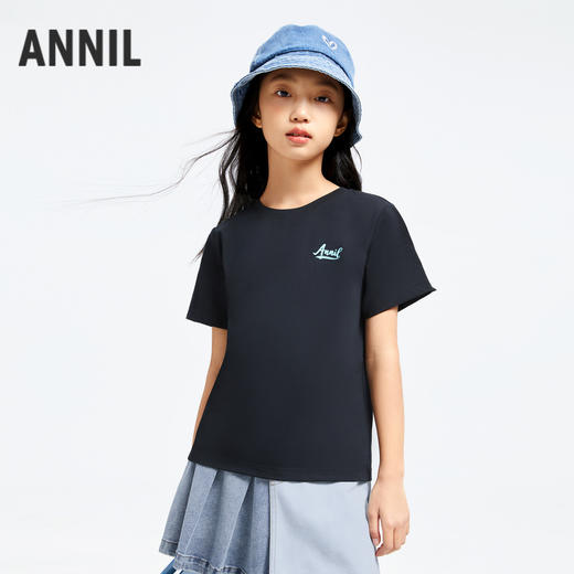 男女童轻薄柔软圆领亲子短袖T恤夏季新款安奈儿童装童装小程序专享EM421145 商品图2