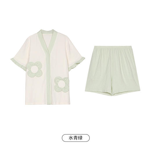 都市丽人生活家居春夏睡衣女软绵绵家居服薄款短袖短裤女士软绵绵套装LH41E1 商品图10