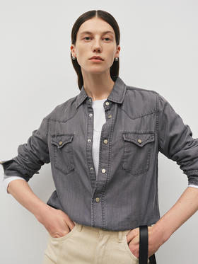 经典版型升级 天丝面料透气 万能牛仔衬衫FJ5080243