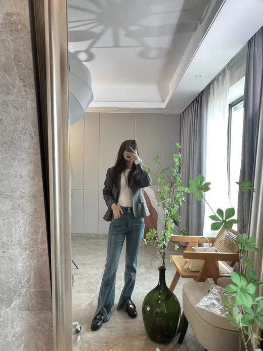 两粒扣高弹微喇超模裤 商品图0