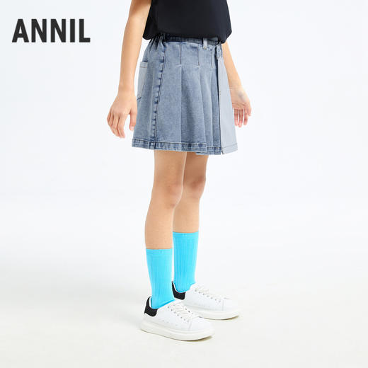 女童挺阔有型牛仔半裙裙子夏季新款安奈儿童装童装小程序专享EG423106 商品图0