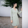 IWY/绿色高级连衣裙职业装名媛女播音主持人艺考播音学生面试演讲裙子Q13303 商品缩略图1
